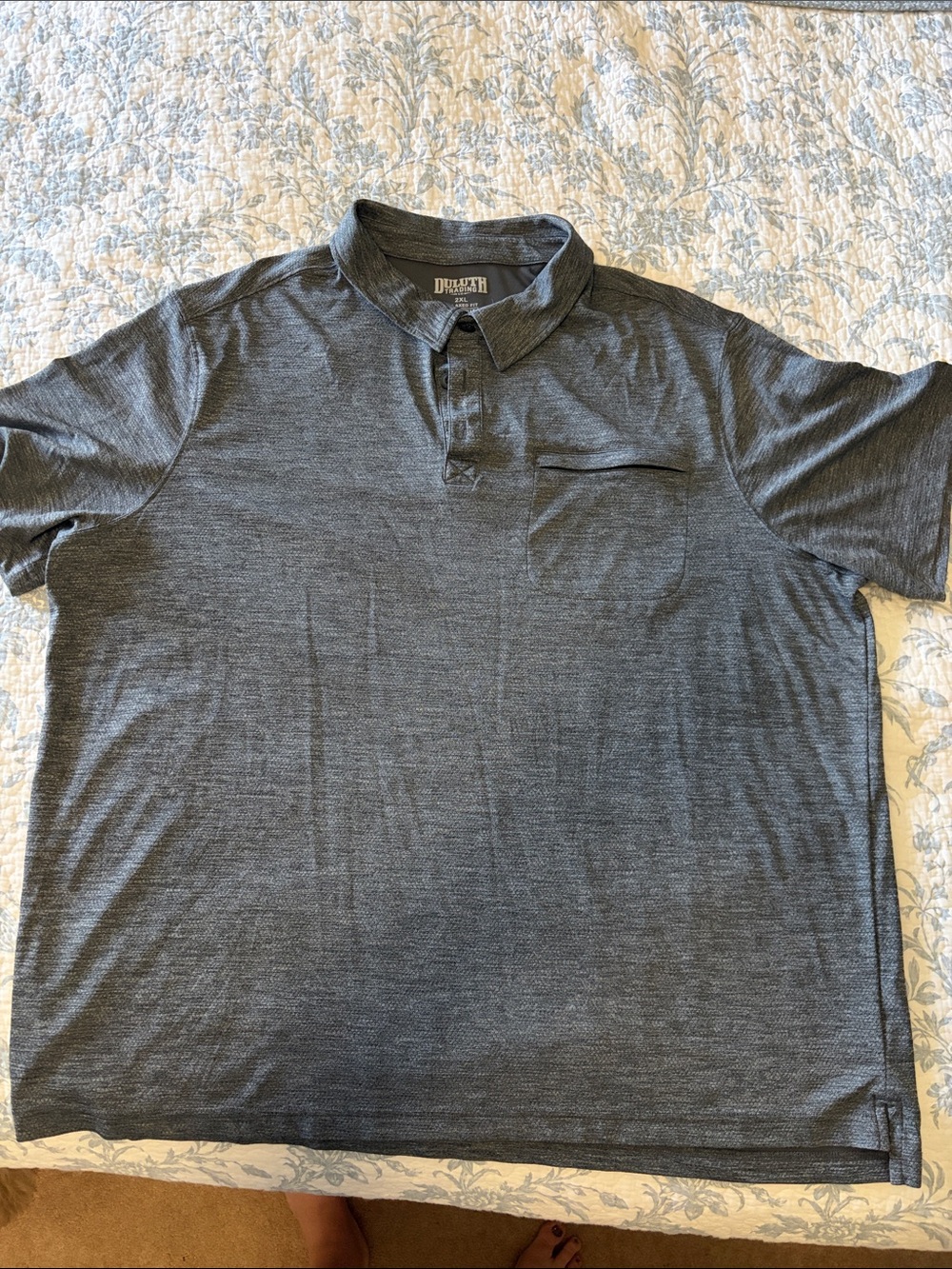 Duluth Trading Co Men's Charcoal Heather Polo Shirt
